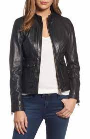 Lamarque Patch Pocket Leather Biker Jacket Leather Jackets Women Biker Coat Women Leather Jacket