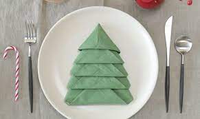 How To Fold Napkins Into Christmas Trees Christmas Tree Napkins Christmas Napkin Folding Christmas Tree Napkin Fold