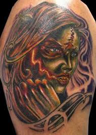 Zombie man tattoo was upload by west on 2 февраля 2017 г don't forget to rate and comment if you like this zombie man tattoo. Great Zombie Face Tattoo Tattooimages Biz