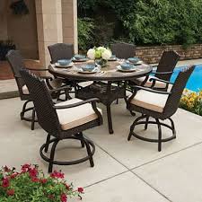 Member S Mark Heritage 7 Piece Balcony Height Dining Set With Premium Sunbrella Fabrics Patio Dining Set Balcony Chairs Porch Furniture