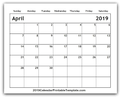 April 2019 Calendar Template Https Www 2019calendarprintabletemplate Com April 2019 Calendar Html