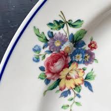 Syracuse china blue floral pattern. Vintage Restaurant Ware Chop Plate Old Haarlem Pattern Made By Onond In The Vintage Kitchen Shop