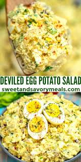 Deviled Egg Potato Salad Video Sweet And Savory Meals In 2020 Potatoe Salad Recipe Deviled Egg Potato Salad Salad Side Dishes