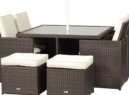 Giardino Rattan Garden Furniture 4 Seat Cube Dining Set Plus Umbrella In 2020 Rattan Garden Furniture Rattan Furniture Set High Back Dining Chairs