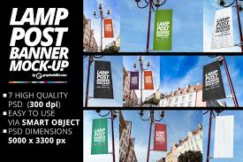 Download Free Psd Lamp Post Banner Mockup On Behance PSD Mockup Templates