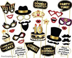 Pdf 60th Birthday Photo Booth Props Free Printable 10th Birthday Photo Booth Props 10th Birthday Girl Boy Photo Birthday Photo Booths Photo Booth Props Birthday Birthday Party Props