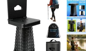 Collapsible Camping Stool with Backrest
