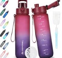 AOPREL Trinkflasche 1l, Trinkflasche Sport Tritan & BPA-Frei Wasserflasche  Mit Filter und Bürste, Auslaufsicher Sportflasche Für Fitness, Wandern, ...