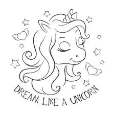 Kawaii cute unicorn coloring pages. Premium Vector Art Cute Unicorn Coloring Pages Fashion Illustration Print In Modern Style For Clothes Or Fabrics And Books Dream Like A Unicorn