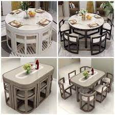 A dining room set normally seats 4 people, but gets bigger when you add the center leaf, and can seat 2 more people. 35 Super Smart Space Saving Table Designs For Every Small Space Engineering Discoveri In 2021 Kitchen Furniture Design Dining Table Design Modern Dinning Room Design