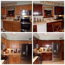 Instead, i plan to paint them white, which is a project for this spring. Honey Oak Kitchen Restained Using General Finishes Brown Mahogany Gel Stain This Stain Was Very Easy To Use Oak Cabinets Oak Kitchen Honey Oak Cabinets