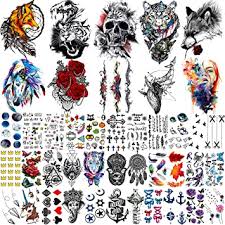 Check spelling or type a new query. Amazon Com Egmbgm 43 Sheets Large Armband Tiger Skull Temporary Tattoos For Women Men Watercolor Star Planet Butterfly Flowers Fake Tattoos For Girls Kids Tattoo Temporary Arm Face Hand Finger Neck Tatoo