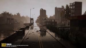 The destroyed city is a devastated city within earthrealm, covered in the remains of collapsed buildings, a downed plane, overturned vehicles, and overgrown vegetation. Destroyed City 3d Asset Cgtrader