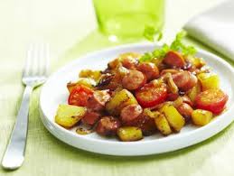 Poelee De Pommes De Terre Aux Knacki Recette Knacki Recette Plat Facile Recette Maggi