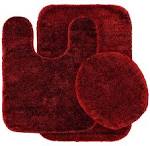 Red bath mat set