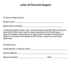 This may cause the employer to request a financial review of the employee's finances. Letter Of Support 30 Sample Letters Examples