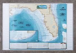 Florida Keys Shipwreck Map Nautical Chart Art Poster Print