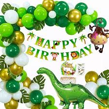 Ideas decoración infantil trucos decoración niños habitaciones niños playroom camas niños literas niños habitaciones bebé. Globos De Dinosaurio De La Selva Para Ninos Guirnalda Con Hojas De Palma Globos De Oro Verde Lamina De Mono Decoraciones Para Fiesta De Cumpleanos 80 Uds Globos Y Accesorios Aliexpress