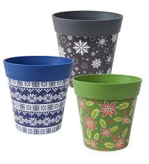 Our planters come in different colors, sizes and materials. Holiday Hum Pot Colorful Plastic Plant Pots Set Of 2 Decorative Plant Containers Plastic Plant Pots Painted Pots Diy Outdoor Holiday Decor