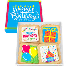 Free birthday images for men. Buy Happy Birthday Cookies 4 Pack Gift Basket For Kids Men Women Decorated Sugar Cookie Gift Box Individually Wrapped Party Favors Nut Free Birthday Standard Box Online In Turkey B096x36gcd