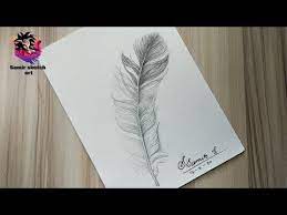 How To Draw Feather Drawing Tutorial Feather Sketch Youtube Feather Sketch Drawing Tutorial Feather Drawing
