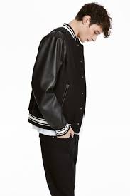 Black And White Baseball Jacket Padded Baseball Jacket Baseball Jacket Jackets Fashion