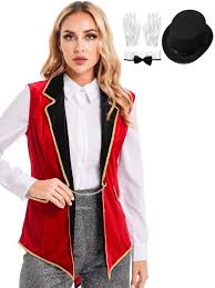 Womens Waistcoat Magician Ringmaster Medieval Circus Costume Tailcoat  Clubwear | eBay