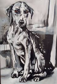 Street dog Painting by Soso Kumsiashvili | Saatchi Art Bahrain