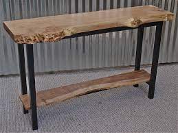 Live Edge Maple Console Table Blackened Steel Base 48 X 13 X 32 Custom Orders Available Live Edge Console Table Diy Console Table Wood Console Table
