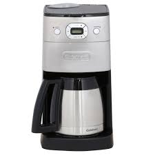 Coffee brews into a clear glass car… Cuisinart Grind And Brew 10 Cup Brushed Chrome Drip Coffee Maker With Thermal Carafe Dgb 650bc The Home Depot