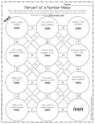 Percent Of A Number Maze Activity Find The Part Whole Or Percent Mean Median And Mode Mode Math Activities