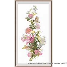 The first thing to do with a cross stitch pattern. Buy Oven Counted Cross Stitch Kit Flower Composition Lilies 19x44c 28 19