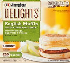 Delights Turkey Sausage Egg White Cheese English Muffin Turkey Sausage Jimmy Dean Breakfast Sandwiches Sausage Breakfast Sandwich