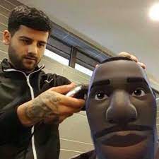 Dopl3r com memes yo let me get that 5 gum fade. Fortnite Guy Getting A Haircut Staring Default Fortnite Guy Know Your Meme