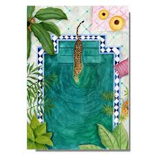 The moroccan art collection features vintage ads, patterns, art, photography, and more. Marrakech Riad Leopard Swimming Art Print Morocco Giclee Etsy Art Prints Giclee Art Giclee Art Print