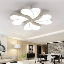 Black And White Bedroom With Led Lights Creative Four Leaf Clover Shape Iron Ceiling Lamp White Black Modern Led Ceil Ceiling Design Living Room Bedroom False Ceiling Design Ceiling Lamps Living Room