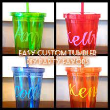Custom Drink Tumblers The Perfect Diy Party Favors For Summer Miss Bizi Bee Diy Party Favors Diy Party Pool Party Favors