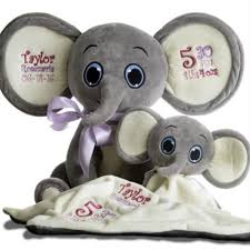 Birth Announcement Stuffed Animal Blanks Hidey Boo Tusker Elephant In 2020 Commercial Embroidery Machine Elephant Embroidery Blanks