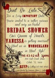 Alice In Wonderland Bridal Shower Invitation Weddingomania Mad Hatter Tea Party Invitations Mad Hatter Tea Party Tea Party Invitations