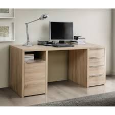 Très beau petit bureau du designer français pierre paulin.piétement metal laqué noir et plateau plaqué chêne.caisson et tiroir en chêne. Calpe Bureau Chene Sonoma L 160 Cm Cdiscount Maison