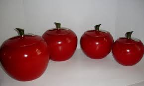 Maybe you would like to learn more about one of these? Vintage Apple Canisters 1960 S Metal Kitchen Storage Set Etsy Vintage Apple Metal Kitchen Apple Decorations