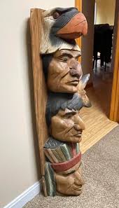 Indian Totem Pole. 6-7 ft Tall. Great Condition. Heavy duty. Great for man  cave or other decoration.