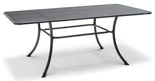Wrought iron patio benches that have durable mesh backing and seating offer incredible comfort and stability. Kettler Rectangular Mesh Top Steel Patio Dining Table Walmart Com Walmart Com