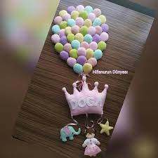 Kece Prenses Tacli Balonlu Kapi Susu Doga Bebek Parti Ekstralari Kece Suslemeler