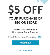 5 Off 50 Or More At Nordstrom Rack Stores Coupon Is Located On Their App Frugalmalefashion