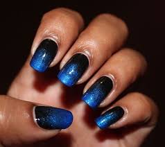 Black And Blue Ombre Nails Coffin Bellezza Bee Nail Challenge Day 10 Blue Black Gradient Nails Blue Nails Blue Ombre Nails Black And Blue Nails