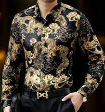 Black and gold shirt outfit. Pin By Yogen Chauhan On Com Image Gold Dress Shirt Silk Shirt Men Mens Shirts