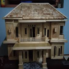 Gambar kerajinan rumah adat dari stik es krim 120 contoh. Miniatur Rumah Dari Stik Es Krim 2lantai Shopee Indonesia