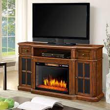 Muskoka Sinclair 60 In Bluetooth Media Electric Fireplace Tv Stand In Aged Cherry 259 18 48 Kit The Home Depot
