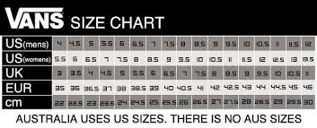 Vans Size Chart Cm Japan 2019